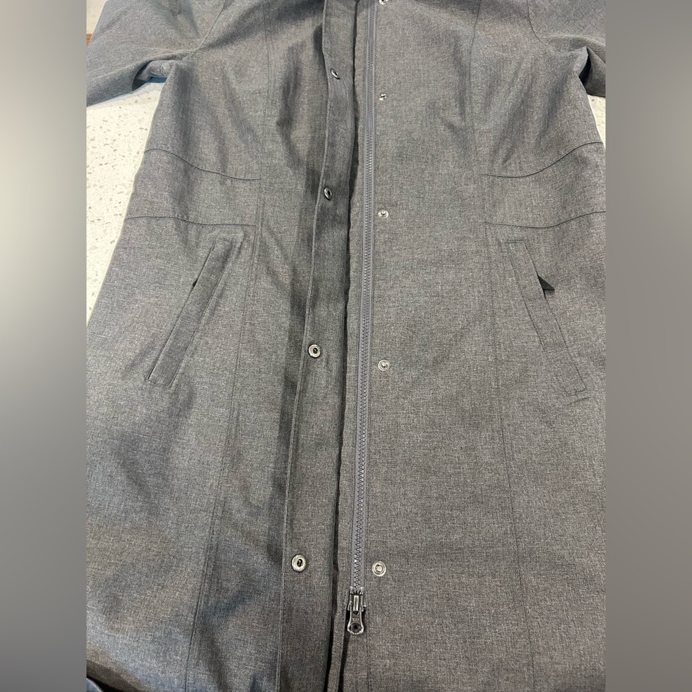 Eddie Bauer Gray Girl-On-The-Go Trench Coat Large Tall - Picture 7 of 15